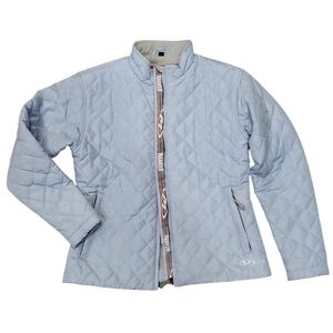 Marker quilted winter jacket coat fleece lined, girls youth size L, light blue